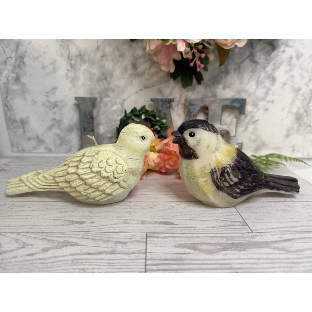 Wax Candles Chickadee And‎ Dove Birds Winter Woodland Series By Russ Berrie NWT